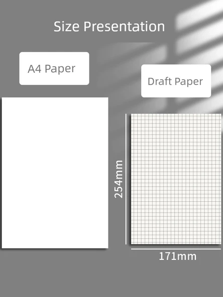 Kare Çizim Defteri - 400 Sayfa, 10 Kopya, Boş + 3 Kalem - Resim 6