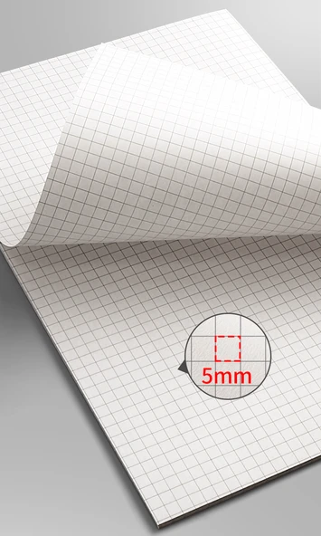 Kare Çizim Defteri - 400 Sayfa, 10 Kopya, Boş + 3 Kalem - Resim 12