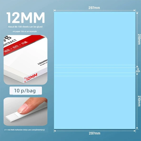 A4 Pürüzsüz Zarf 12mm - 10 Paket 86-100 Sayfa Yapışkanlı