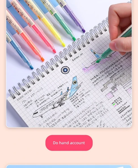 Fluoresan Marker Kalem Seti - Pembe (6) - Resim 11