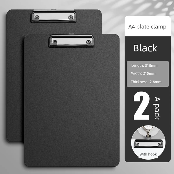 A4 Şeffaf Plaka Tutucu - Özel Kalın Plaka [Klasik Siyah] 2 Paket