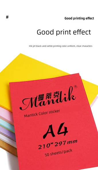 A4 Renkli Yapışkan Etiket Baskı Kağıdı - Kahverengi Ambalaj Kağıdı - 100 Sayfa - Resim 11