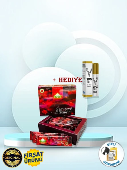 1 Kutu Themra 12LI Stick Bitkisel Karışımlı Kuvvet Macun + 1 Kutu Erkeklere özel gecikme Etkili Stag 9000 Sprey
