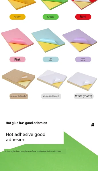 A4 Renkli Yapışkan Etiket Baskı Kağıdı - Kahverengi Ambalaj Kağıdı - 100 Sayfa - Resim 9