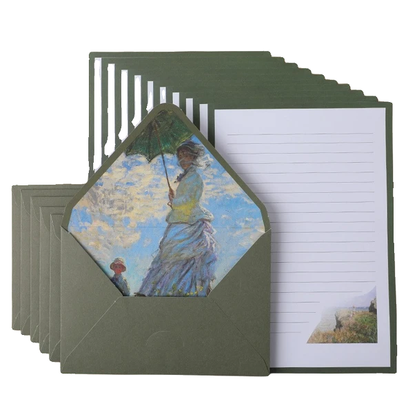Retro Sanatsal Mektup Kağıdı Zarf Seti - Van Gogh Tasarımı - 6