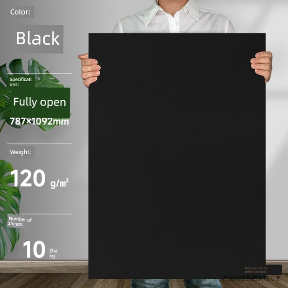 Siyah Karton Kağıt - Tam Açık 120g 10 Sayfa