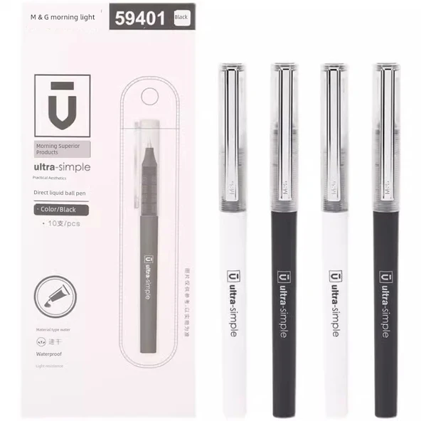 Sıvı Dolma Kalem - 0.5mm - Siyah - 10 Adet - 6