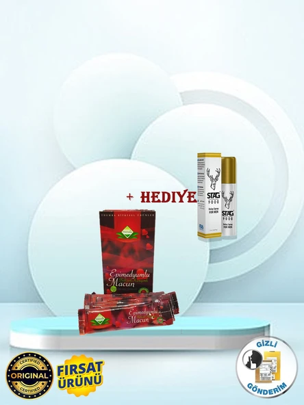 1 Kutu Themra 6li Stick Orjinal Bitkisel Karışımlı Kuvvet Macun + 1 Adet Erkeklere özel Stag 9000 Gecikme Delay Sprey