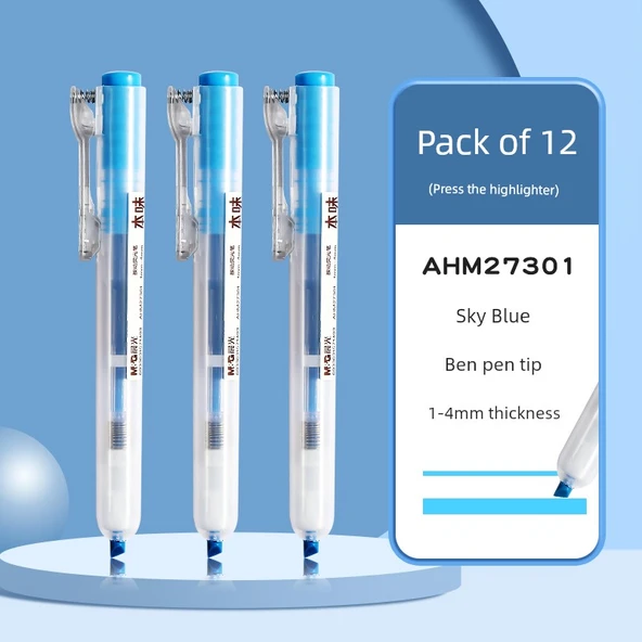 Fluoresan Marker Kalem Seti - Mavi (12)