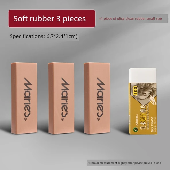 Silgi Seti - 3 Adet Çizim Silgisi + 1 Adet Ultra Temiz Silgi