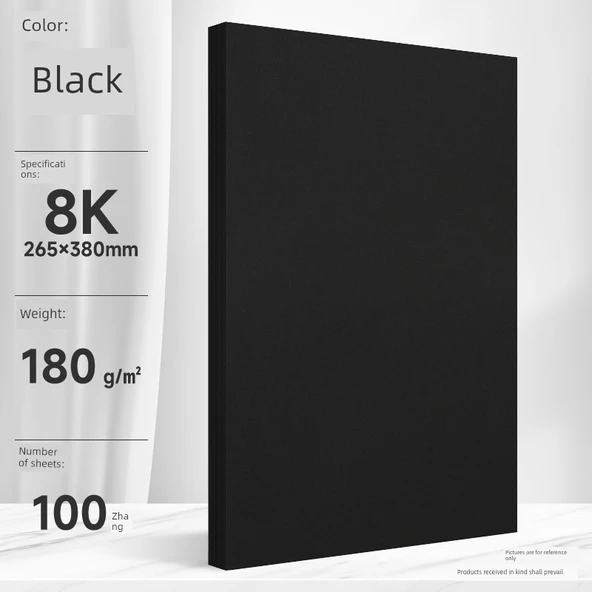 Siyah Karton Kağıt - 8K 180g 100 Sayfa