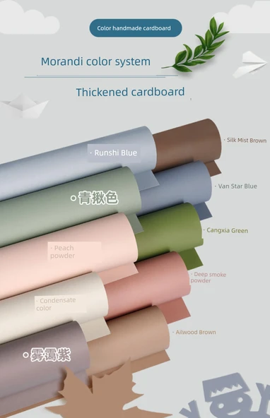 Morandi Makaron Renkli Karton 8K - Makaron Karışımı 10 Renk 20 Sayfa - 7