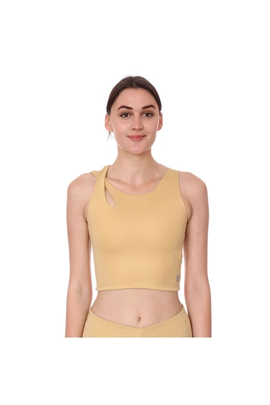 Spo-assymetric Crop Kadın Bej Antrenman Sporcu Sütyeni 712102-bej