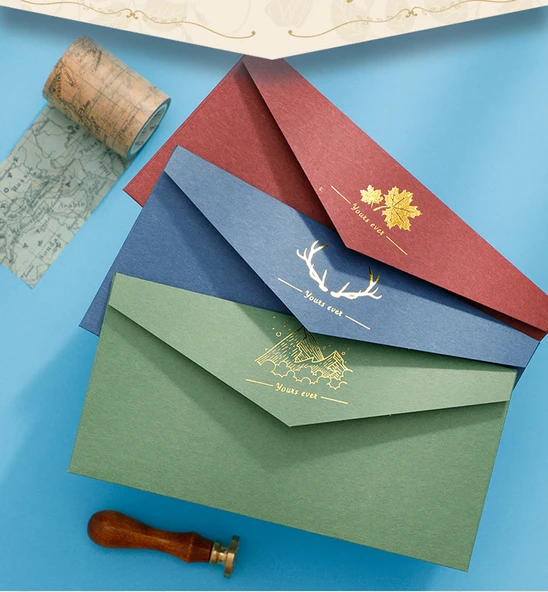 Avrupa Tarzı Altın Kaplama Zarf Seti - 5 Açık Renk 5 Koyu Renk + 50 inç Sarı Yatay + Şeffaf Yapıştırıcı - Resim 10