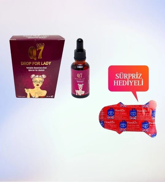 Q7 Gold Kadın İstek Arttırmaya Yardımcı Azdiricı Damla 30 ml + Hardon 130 mg Sıldenafill 6'lı Erkek Performans