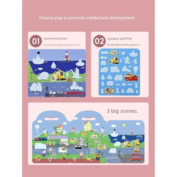 Peppa Pig Jel ve Baloncuk Çıkartma Kitabı - 2 Set Piggy Sayfa + Denizaltı Sütunu - 3