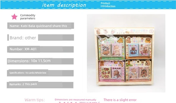Kum Sıvısı Çıkartma Defteri - Sanrio Quicksand - Tüm Kutu 16 Kart - 7