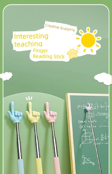 Makaron Uzatılabilir Parmak İşaretleme Çubuğu - Kalite Teleskopik - Yaban Mersini Moru - Resim 7