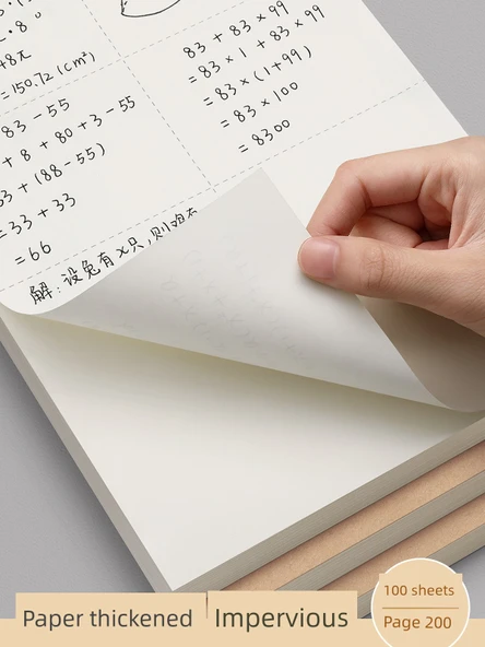 Ortaokul Matematik Hesaplama Kağıdı Yırtılabilir Not Defteri - Bölmeli - 2 Adet - 200 Sayfa - 3