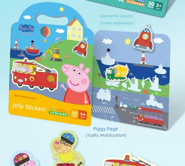 Peppa Pig Jel ve Baloncuk Çıkartma Kitabı - Deniz Altı Sütunu Okyanus Macerası Jel Çıkartma Kitabı - 8