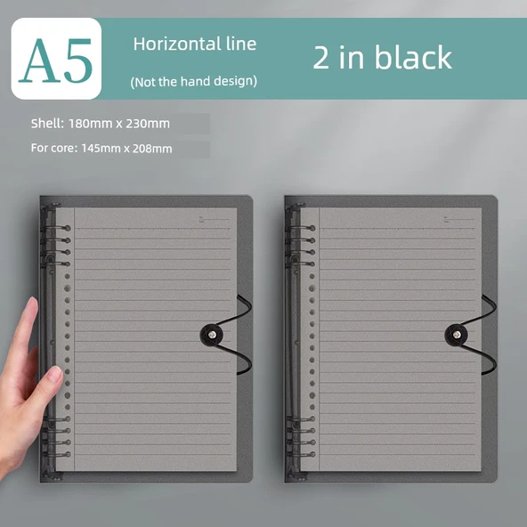 Sırtlı Defter - A5 Yatay Çizgi - 2 Kopya/8 Delik