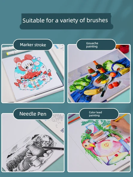Beyaz Karton 16K Eskiz Defteri - Yapıştırma Ciltli, 30 Sayfa (240g) - 5