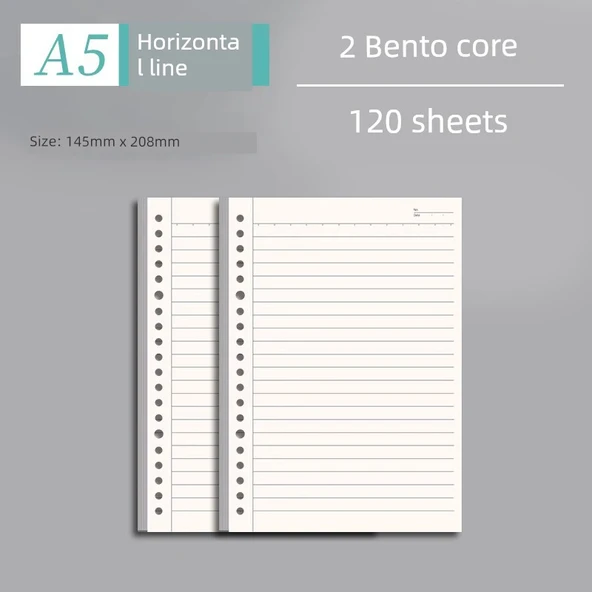 Sırtlı Defter - A5 Yatay Çizgi - 2 Çekirdek