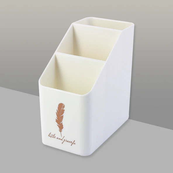 Minimalist Trapezoidal Kalemlik - Beyaz Altın Tüy