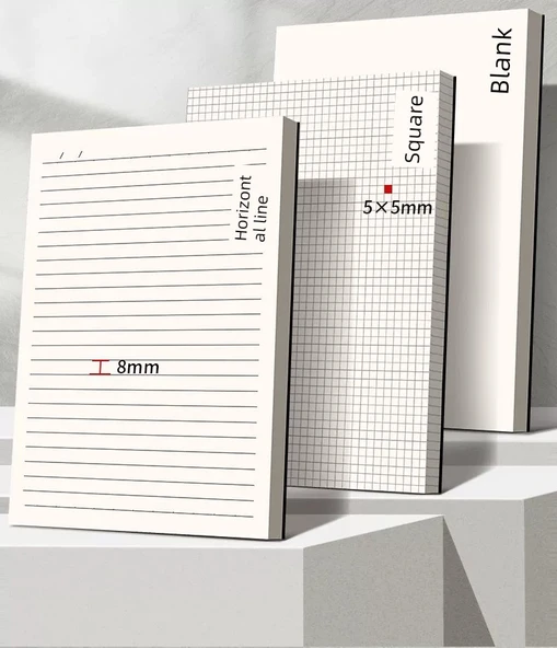 Retro Deri B5 Defter - Siyah Kartız Boş 4 Paket - 1024 Sayfa - 11