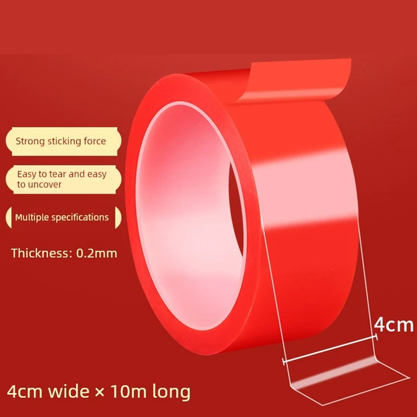 Şeffaf İki Taraflı Bant - 0.2mm Kalınlık, 4.0cm Genişlik, 10m (1 Rulo)