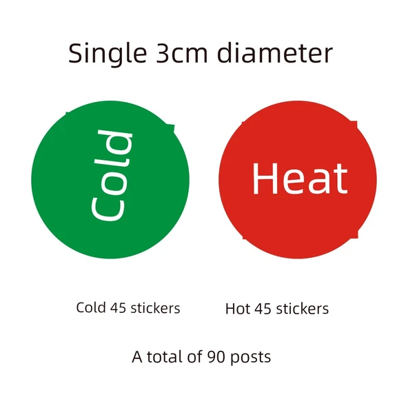 Ayarlanabilir Kendinden Yapışkanlı Etiket Sticker - 3cm Çap Sıcak ve Soğuk