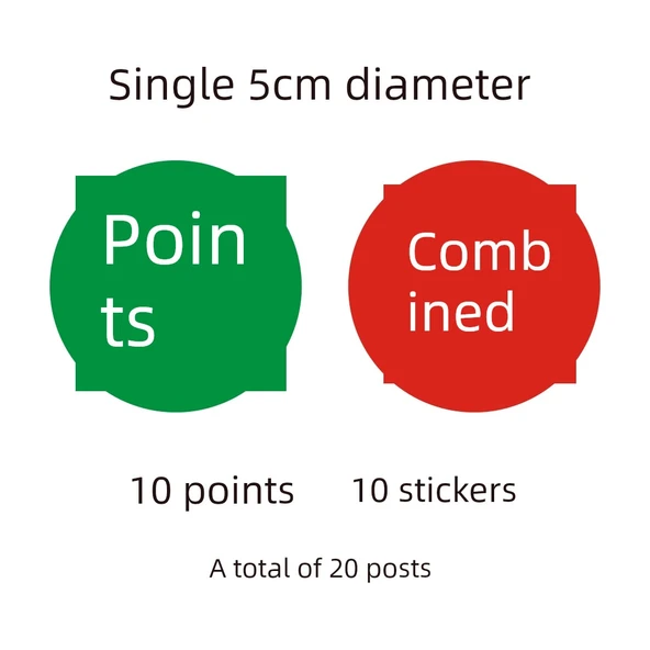Ayarlanabilir Kendinden Yapışkanlı Etiket Sticker - 5cm Çap Kesik
