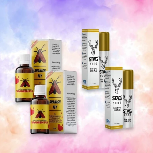 2 Kutu Spanish Fly Kadın Istek ve Destekleyici Damla 20ML+2 Kutu Erkeklere Ozel Orjinal Gecikme Delay Stag 9000 Sprey