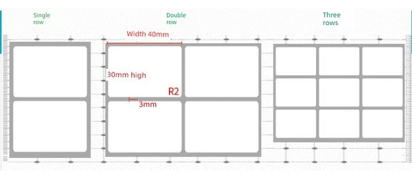 Yapışkan Kaplamalı Kağıt Etiket Rulosu - 100x85x500 Yatay - Yırtma Hattı - 10