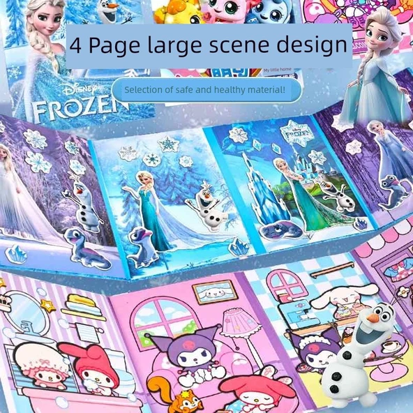Aisha Prenses Elsa Sessiz Kitap - Güçlü Mıknatıs 1 Yumurta Otobüs Okulu - Gelişmiş Büyütme Büyük Boy Lazer Tam Renk - 7