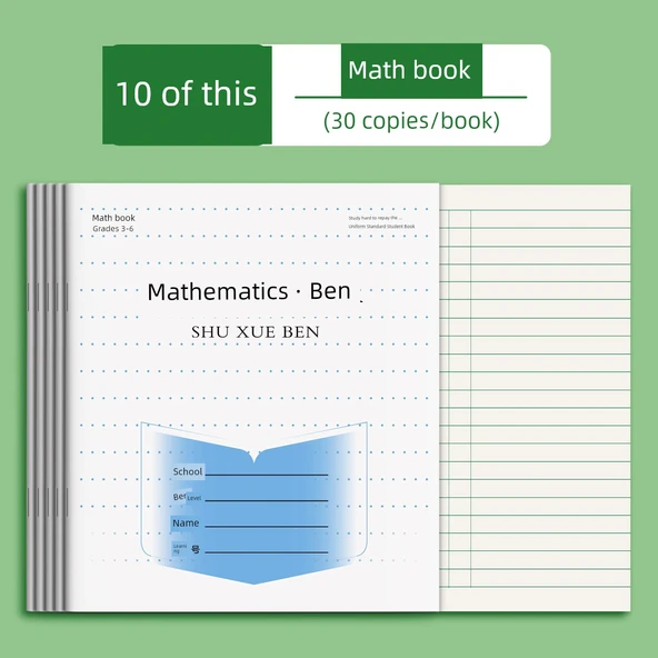 Okul Alıştırma Defteri - Matematik Kitabı [10 Paket] Kalın 30