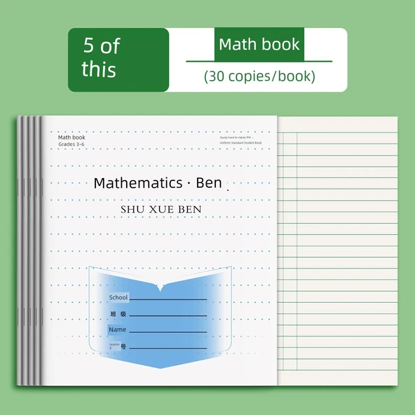 Okul Alıştırma Defteri - Matematik Kitabı [5 Paket] Kalın 30