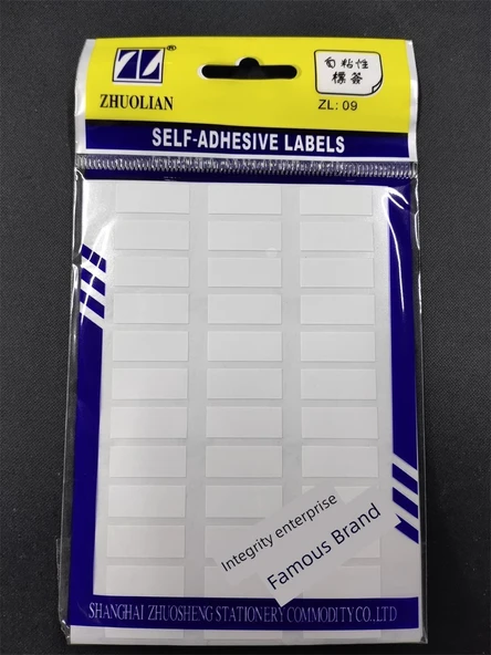 Öğrenci Kırtasiye Kendinden Yapışkanlı İsim Etiketi - ZL-09 - 432 Adet (8X20MM)