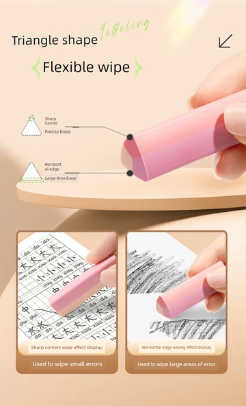 Kaba Ayı Üçgen Silgi - Pembe Pirinç Çiçeği 1 Kabuğu + 1 Çekirdek - 11
