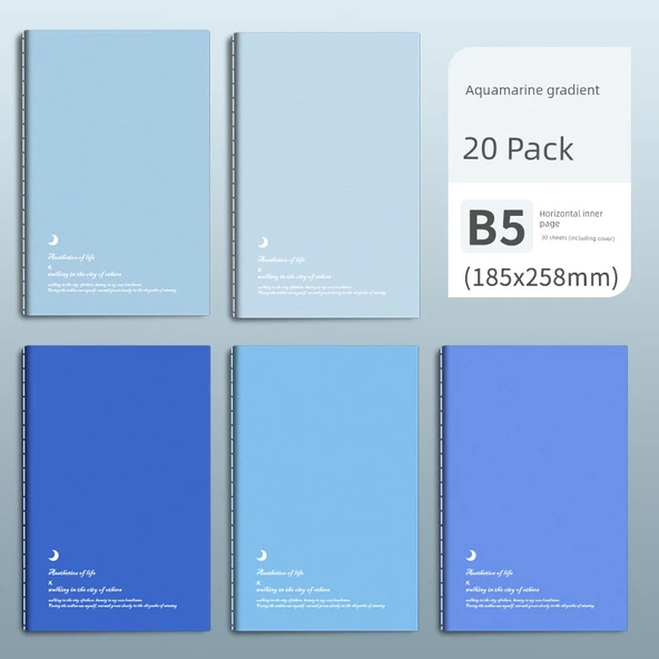 Minimalist Gradient B5 Defter - Lacivert Gradyan - 20 Adet - 1