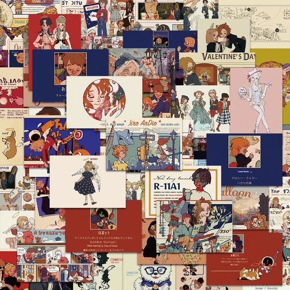 Amerikan Dergisi Retro Çıkartmalar - Amerikan Dergisi B 64 + Depolama Kutusu - 4