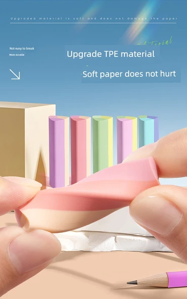 Kaba Ayı Üçgen Silgi - Pembe Pirinç Çiçeği 1 Kabuğu + 1 Çekirdek - 8
