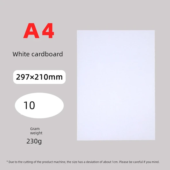 230g Karton Kağıt A4 - Beyaz - 10 Sayfa