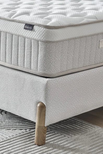 Cennet Yatak Bohem Plus Tek Kişilik Uyku Seti Pocket Yaylı Yatak, Sandıklı Baza, Başlık 3 lü Set - 4