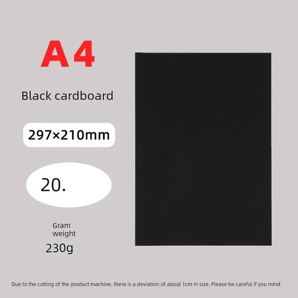 230g Karton Kağıt A4 - Siyah - 20 Sayfa