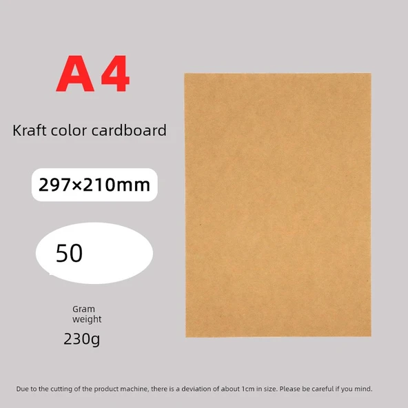 230g Karton Kağıt A4 - Kraft Renk - 50 Sayfa
