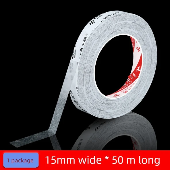El Yapımı Pamuk Kağıdı İki Taraflı Bant - 15mm Genişlik - 50m Uzunluk