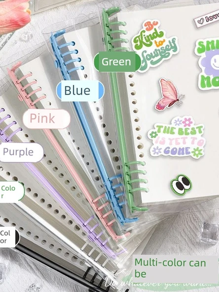 Şeffaf Yumuşak Deri Sırt Defteri A5-Mor Yatay Çizgi 60 Sayfa - Resim 2