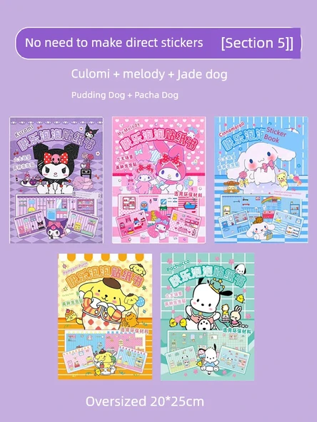 Sanrio Balon Çıkartmaları Sessiz Kitap - 5 Tam Ürün [Üretim Yok + Tekrar Kullanım] En Çok Satan