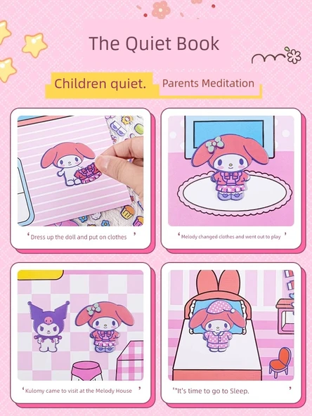 Sanrio Balon Çıkartmaları Sessiz Kitap - Yeni Gelen Jade Gui Köpeği [Tam Ürün Yapmaya Gerek Yok + Tekrar Kullanım] - 6